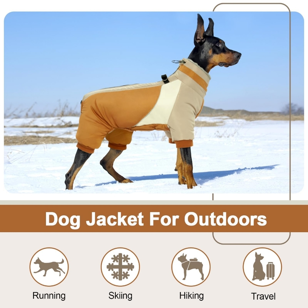 Dog Coat Small Dogs with Built in Harness, Reflective Jacket with Zipper, Small - Picture 3 of 8